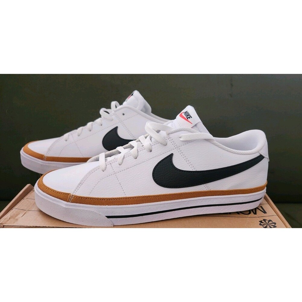 Nike COURT LEGACY White/Black/Desert Ochre DH3162-100 Men's Shoes 12 New